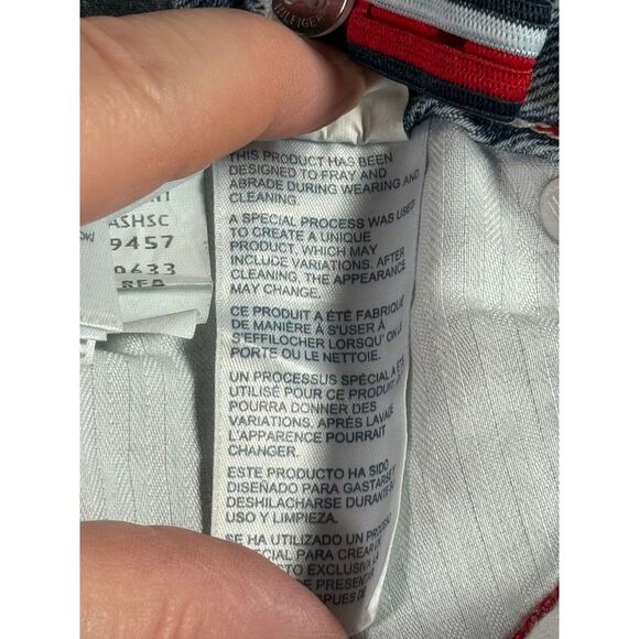 Tommy Hilfiger Girls Jeans Size 14 Light Wash Tapered Leg Frayed Hem High Rise - Picture 12 of 16